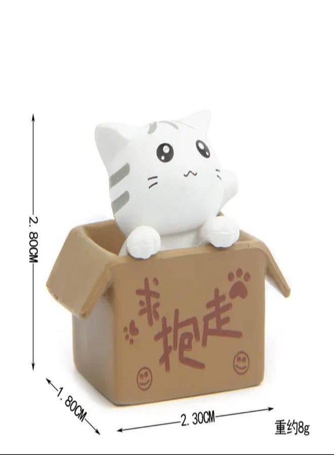 VRB Dec 4 Pcs Miniature Toys,Showpiece for Home Decor,Decorative Items,Car Dashboard,Valentine,Gifts Figurines,Cake Decoration Items,Figurines for Home Decor. (4 Pcs Cute Cat Miniature) - Image 2